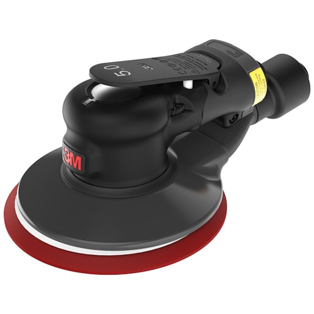 3M Random Orbital Sander, Xtract Pneumatic 88944, 5 in, with Central Vacuum Attachment, 3/8 in Orbit, Ergonomic and Lightweight ROS, .28 HP (209W) Motor