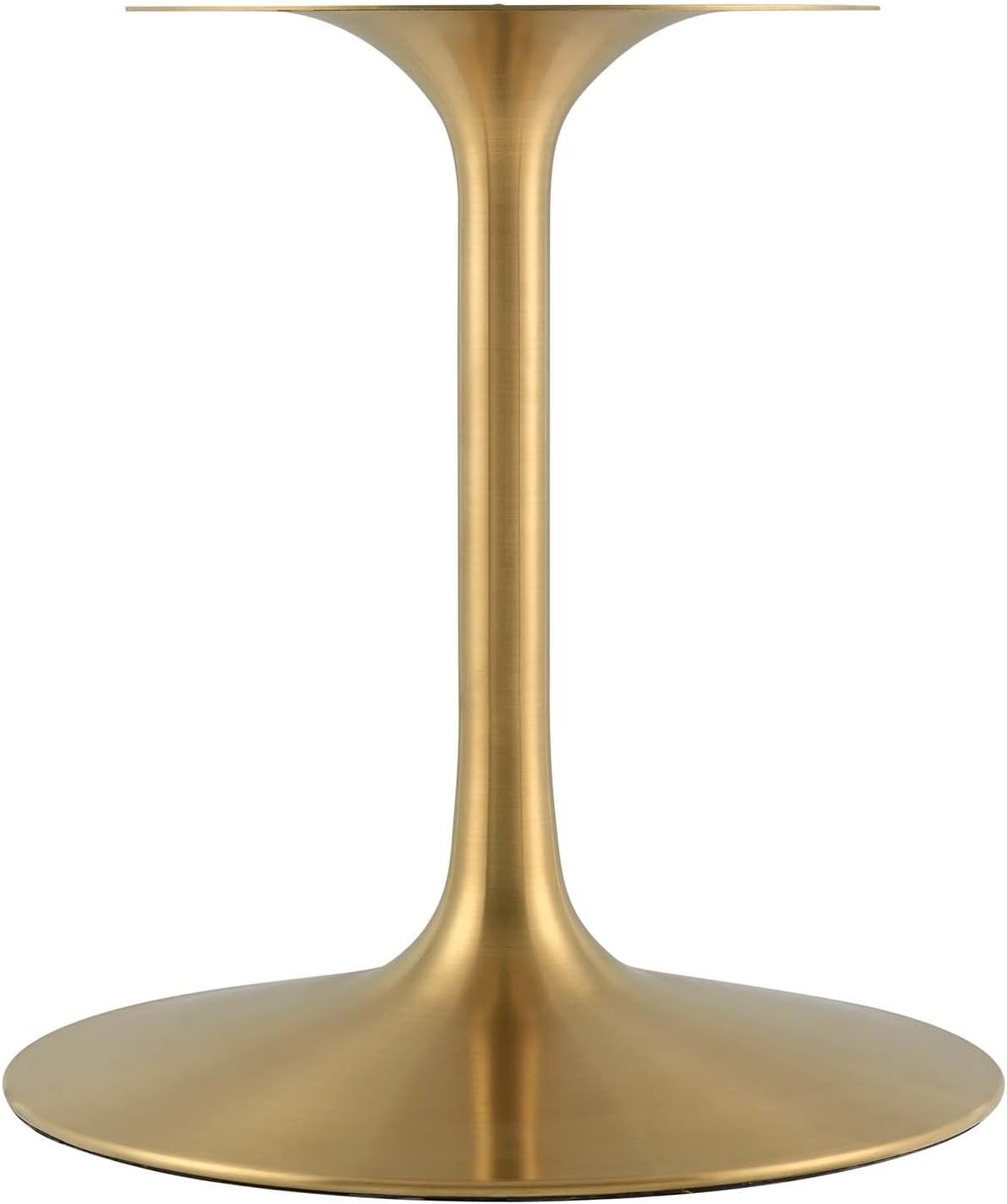 Modway Lippa 60' Oval-Shaped Mid-Century Modern Dining Table with White Wood Top and Gold Base