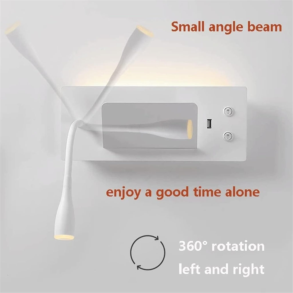 Bedroom Wall Lights, Sconces, Bedside Reading Lamp, Angle Adjustable Spotlight, Indoor Mount Light Compatible with Living Room Hot,Bright Lighting Oldsix-66