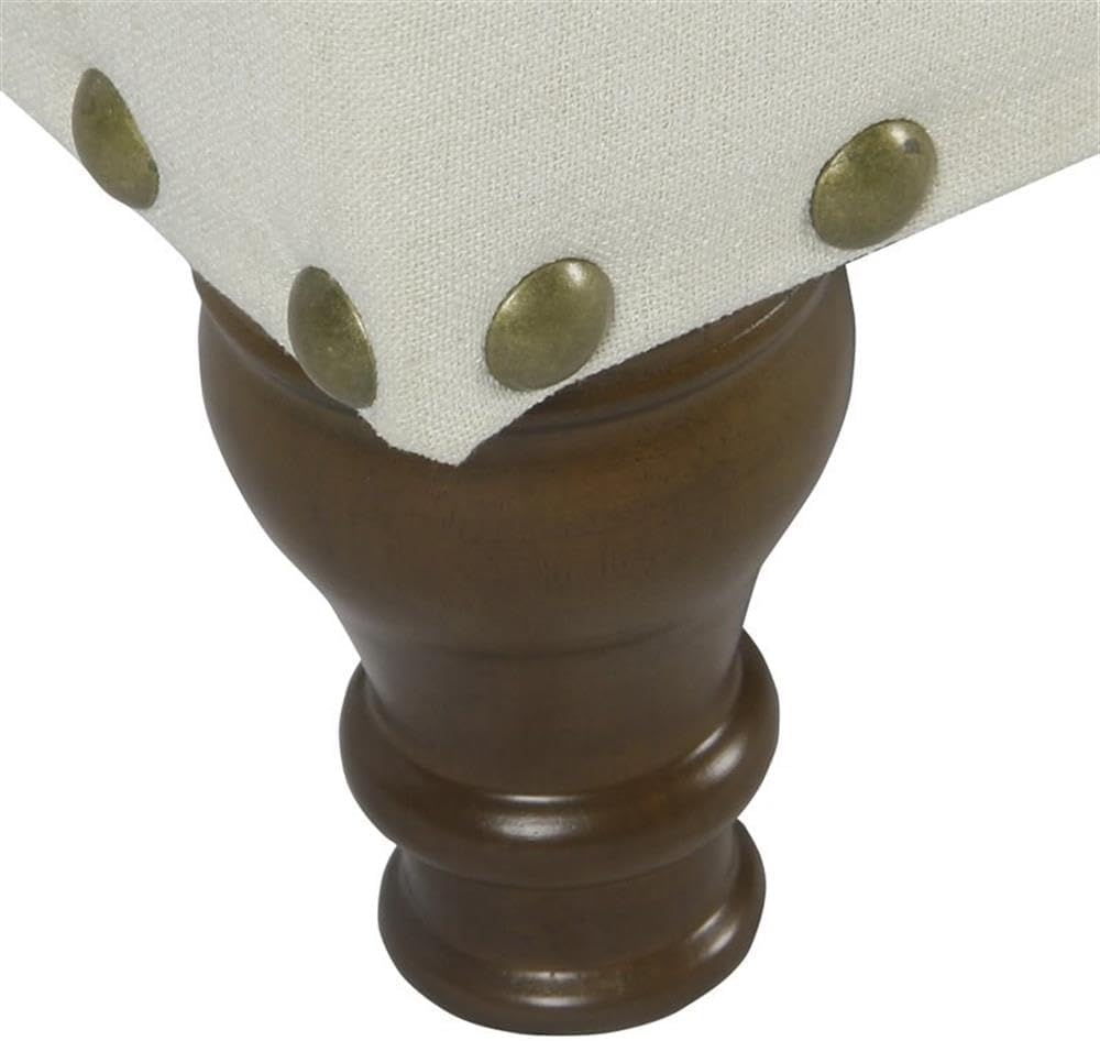 HomePop 42' Storage Bench with Nailhead Trim - Cream