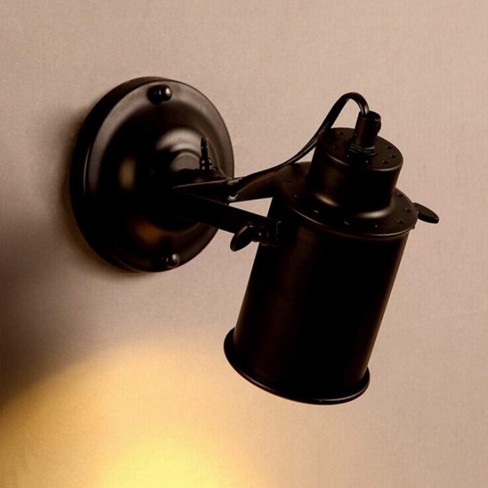 Fashion Spotlight Retro Industrial Wind Industrial Plug in Wall Sconces Wall Lamp Black Metal Shade Wall Light Fixtures E27 Base for Restaurant/bar/Study/Front Mirror Indoor and Outdoor