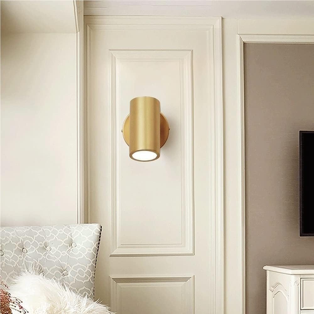 Brass Wall Sconce Rotating Adjustable E27 Reading Light Minimalist Indoor Spotlight Bedside Bedroom Lighting