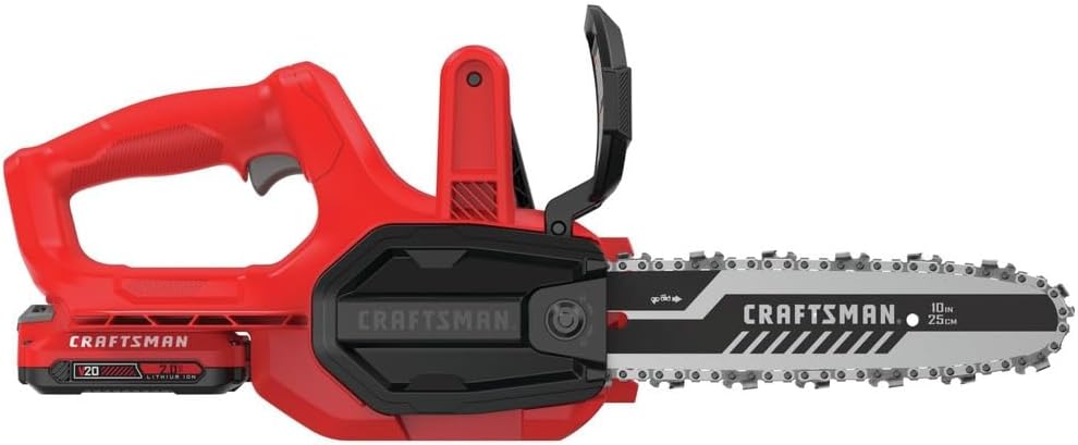 CRAFTSMAN CMCCS610D1R V20 Brushed Lithium-Ion 10 in. Cordless Chainsaw Kit (2 Ah) (Renewed)