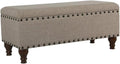 HomePop 42' Storage Bench with Nailhead Trim - Tan