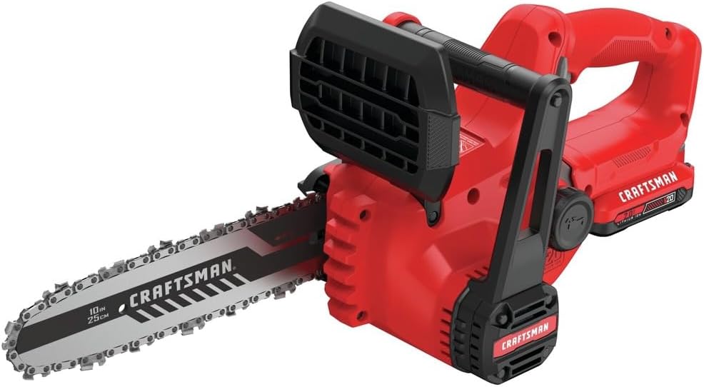 CRAFTSMAN CMCCS610D1R V20 Brushed Lithium-Ion 10 in. Cordless Chainsaw Kit (2 Ah) (Renewed)