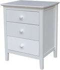 International Concepts Solid Wood Bedroom Nightstand with 3 Drawers in White
