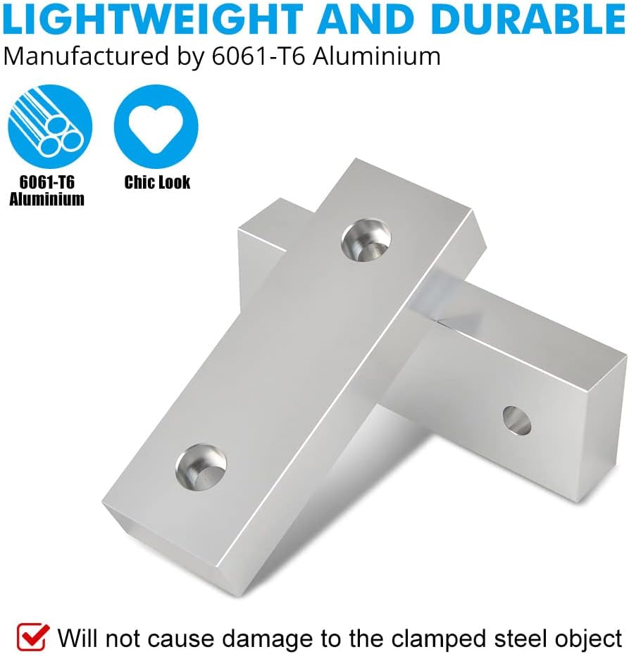10 Set 20pcs 6 x 2 x 1 Soft Jaws Set Standard Machinable Aluminum Compatible with Kurt 6' Vise Jaws