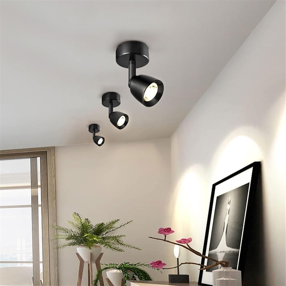 LED Three-Color dimming Surface Mounted Spotlight Indoor Directional Aent Light Monopoint Sconce Modern Mini Spot Lighting for Living Room Kitchen Gallery