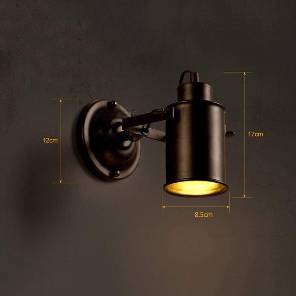 Fashion Spotlight Retro Industrial Wind Industrial Plug in Wall Sconces Wall Lamp Black Metal Shade Wall Light Fixtures E27 Base for Restaurant/bar/Study/Front Mirror Indoor and Outdoor