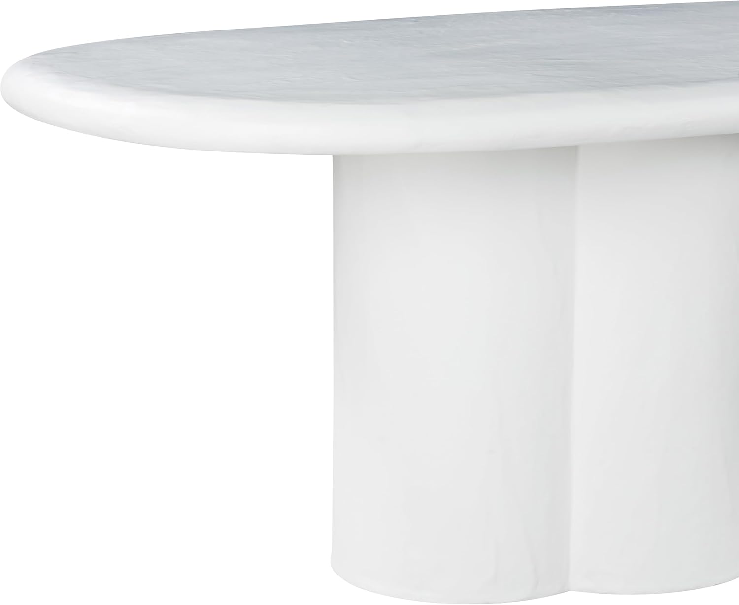 Tov Furniture Elika White Faux Plaster Oval Dining Table