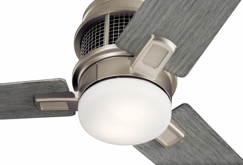 Kichler 300352OZ Chiara 52' Hugger Ceiling Fan with LED Lights and Wall Control, Olde Bronze