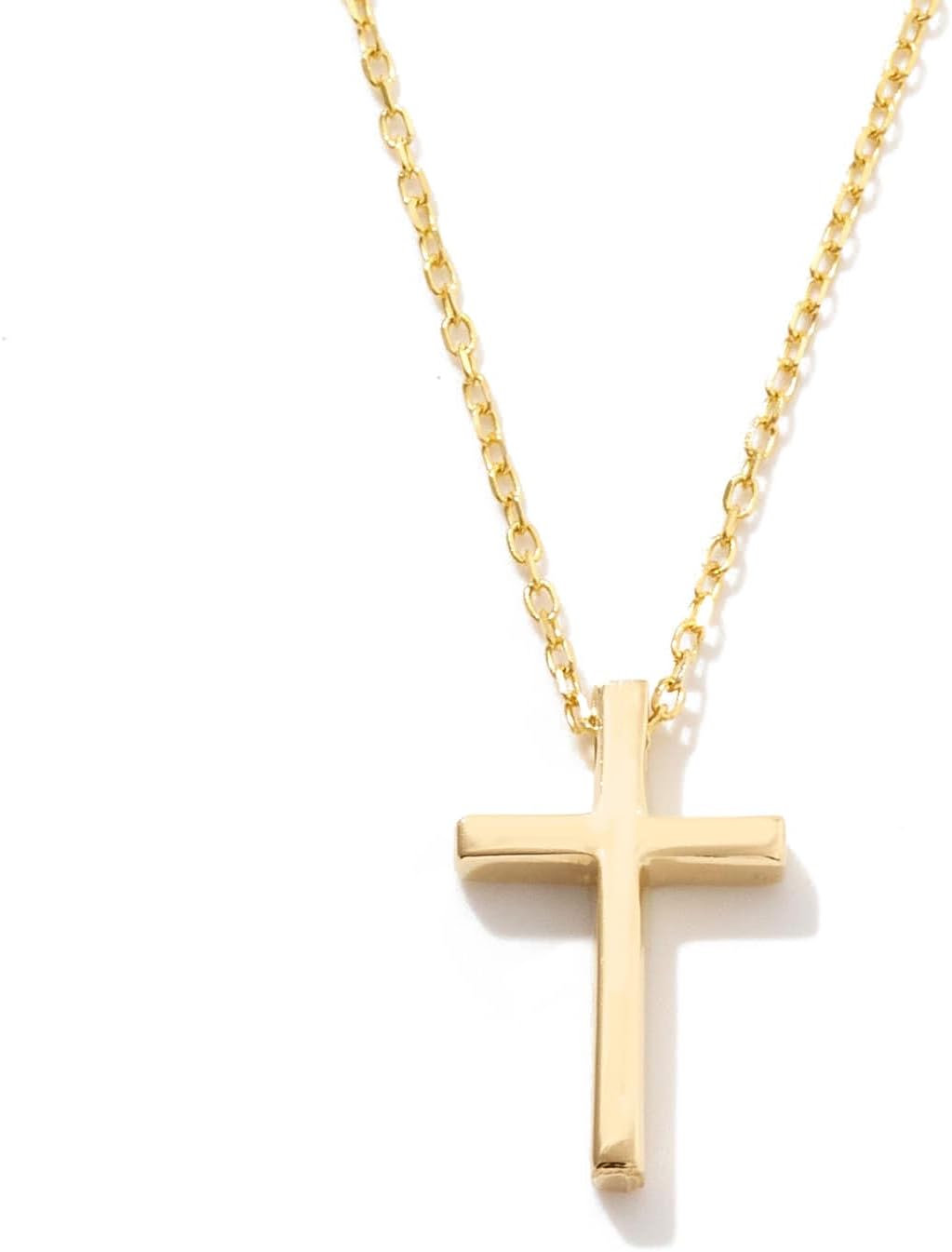 Gelin Dainty Cross Necklace for Women in 14K Solid Gold, 18 Inch Chain