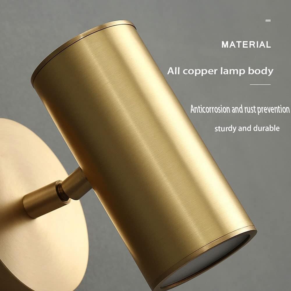 Copper Bedside Reading Wall Light Modern Brass Wall Lamp Spotlight Indoor LED Wall Sconce for Bedroom Living Room Study Room Dining Room Hallway Stairs Hall Restaurant Wall Lantern