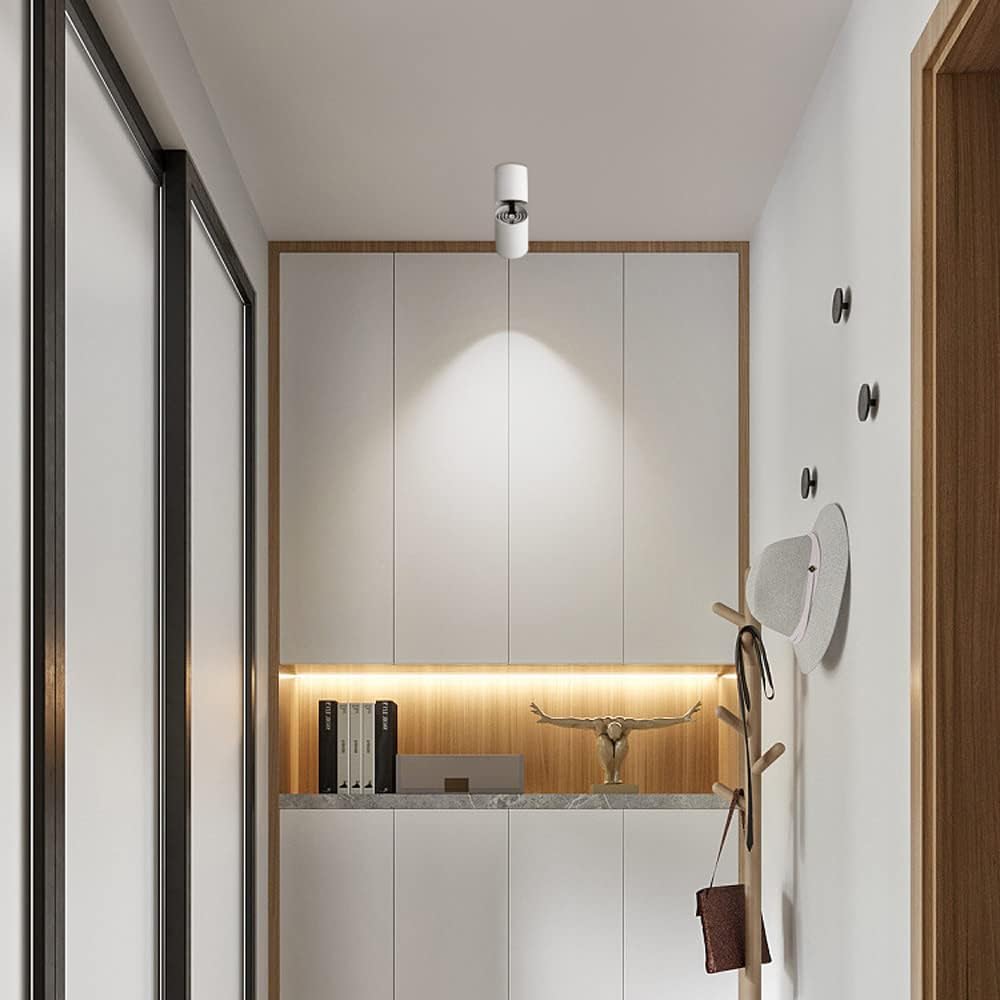 Adjustable Led Ceiling Spotlight Indoor Ceiling Spot Light 90°+360° Rotation Ceiling Lamp, 9W Directional Spotlights Accent Lamps, Aluminum Ceiling/Wall Swivel Lights/SVA（Blanc3500K）
