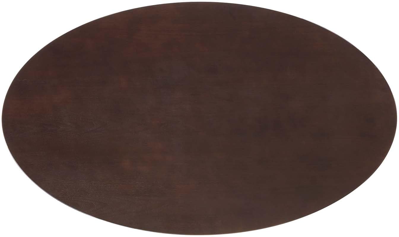 Modway Lippa Dining Table, 60', Gold Cherry Walnut