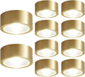 Set of 10 Premium Brass COB Ceiling Lamps - 3W, 5W, 7W, 9W LED Retrofit Downlight Spotlight for Indoor Use, Eye Protection, No Strobe Light(Light Color,5W)