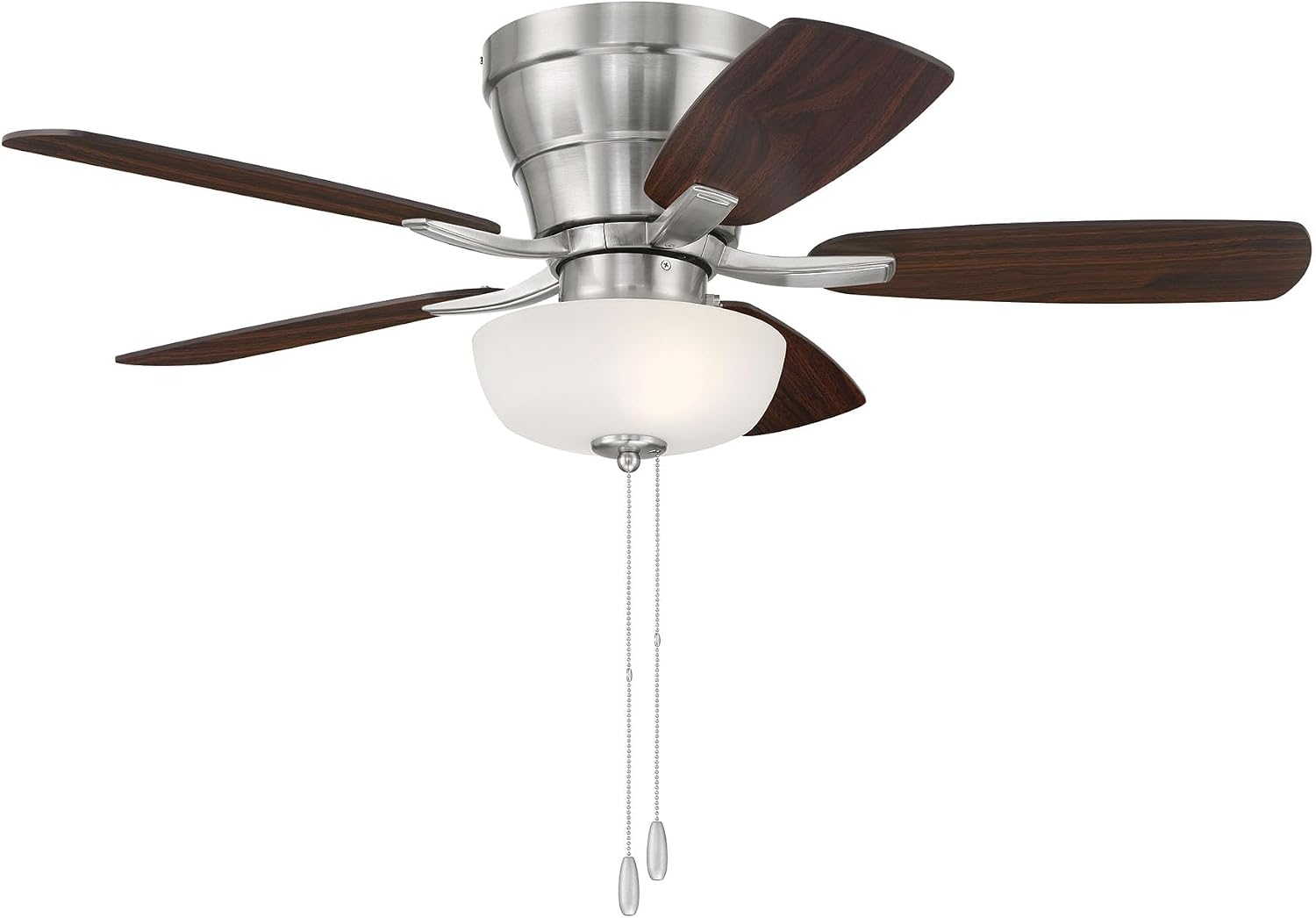 Craftmade 42' Wheeler Indoor Flush Mount 5 Blade Brushed Polished Nickel Finish Ceiling Fan with Single Bowl Light