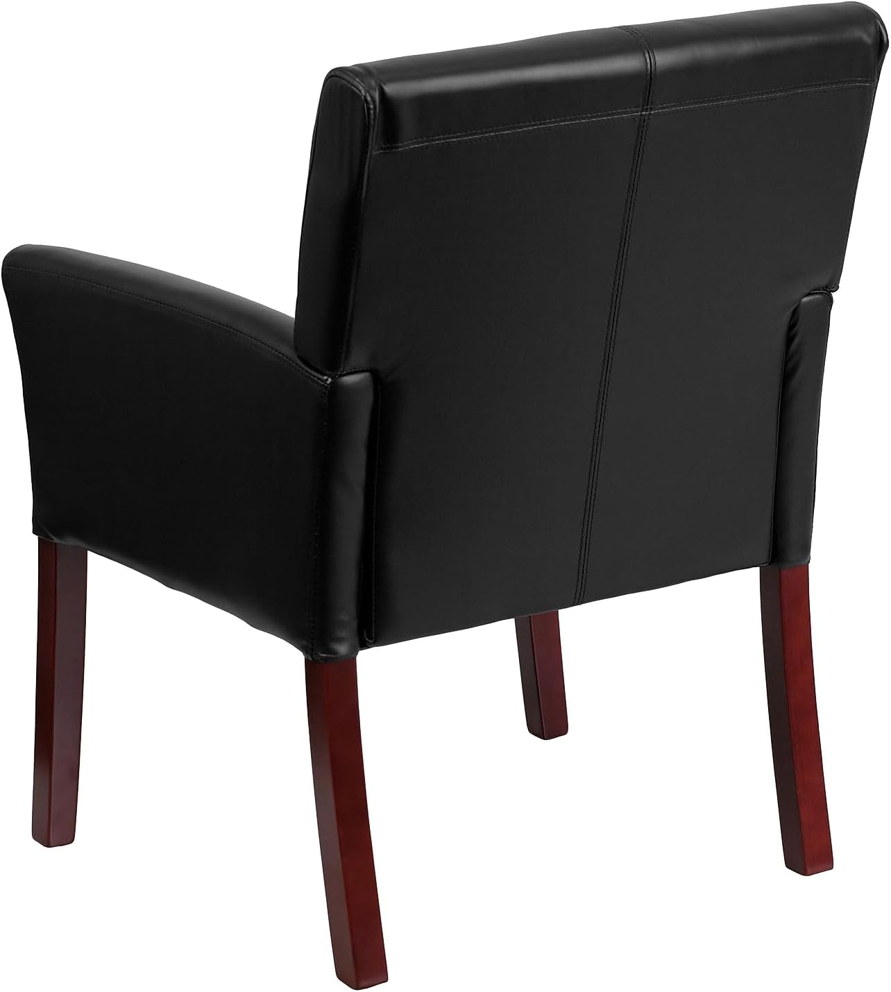Flash Furniture Taylor LeatherSoft Upholstered Executive Side Reception Chair, Lobby Chair with Cushions and Padded Arms, Black