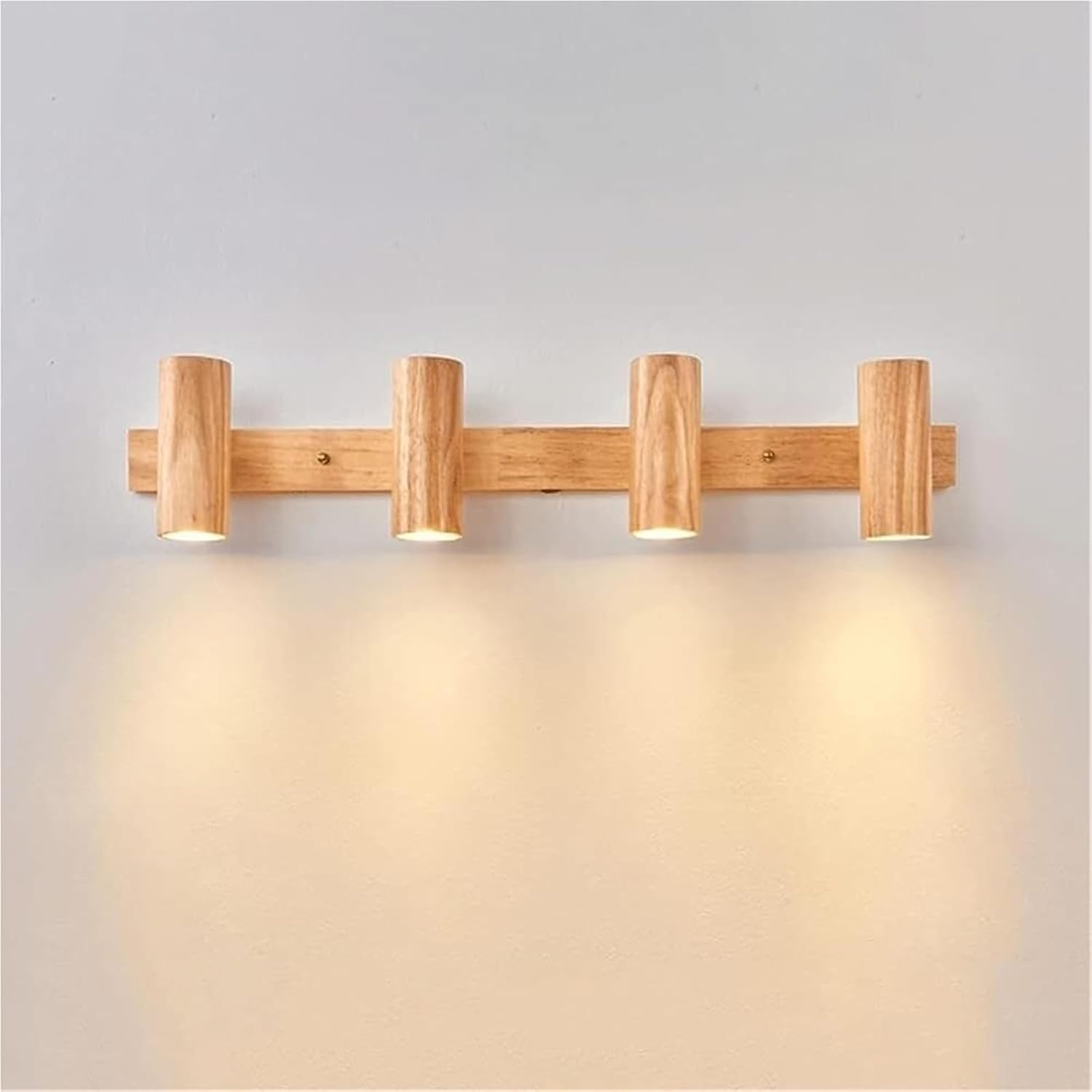 Rotatable Wooden Lamp Ceiling Spotlight, Indoor Wall Lights LED 3000K Warm White, Wall Lamps & Sconces for Bedroom, Farmhouse Lighting and Adjustable Home Spotlight Fixtures