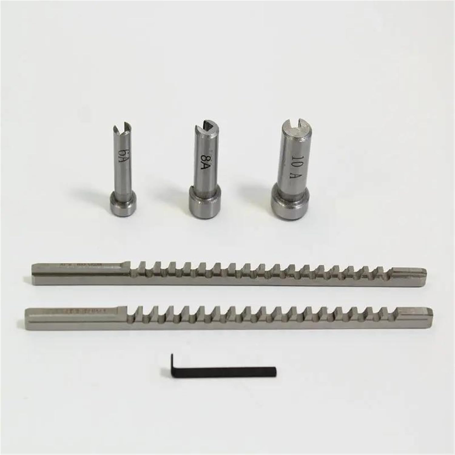 HSS Keyway Broach Set 6pcs 2mm 3mm Broaches 6/8/10 Collared Bushings With Shims CNC Cutting Tools Industrial Tools