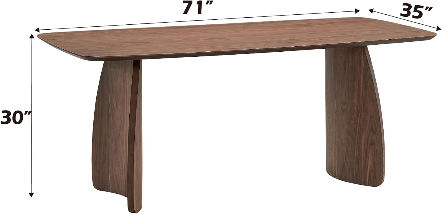 Acme Hadasa Scandinavian Rubber Wood Rectangular Dining Table in Walnut