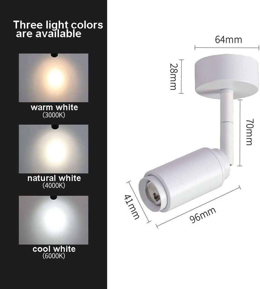 Adjustable LED Ceiling Spotlight - Indoor Mounted Accent Light for Living Room, Gallery, and Corridor