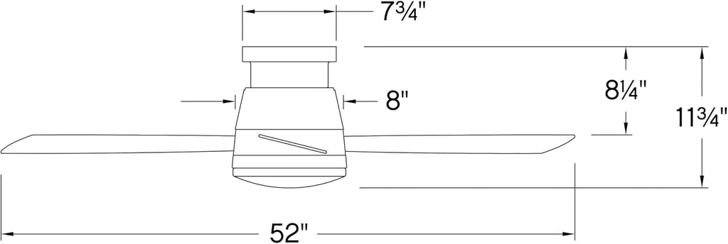 Hinkley Trey 52' Smart Ceiling Fan, Integrated LED, Wet Rated, Flush Mount, 6-Speed DC Motor, Composite Blades, HIRO Remote, Matte Black Finish