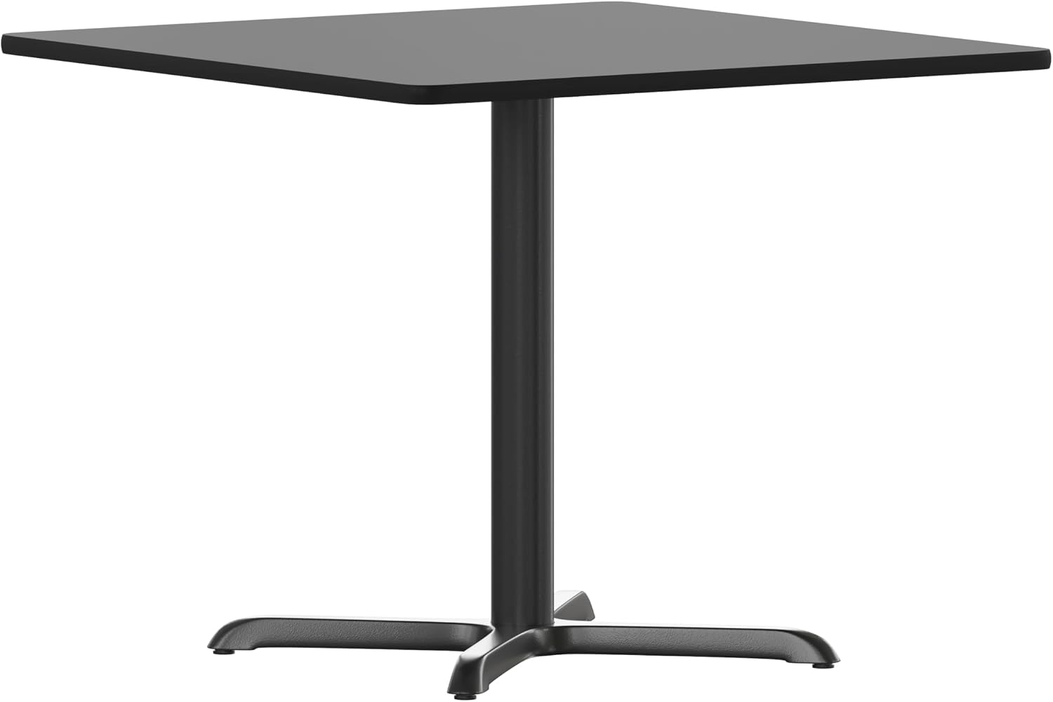 Flash Furniture 36'' Square Black Laminate Table Top with 30'' x 30'' Table Height Base