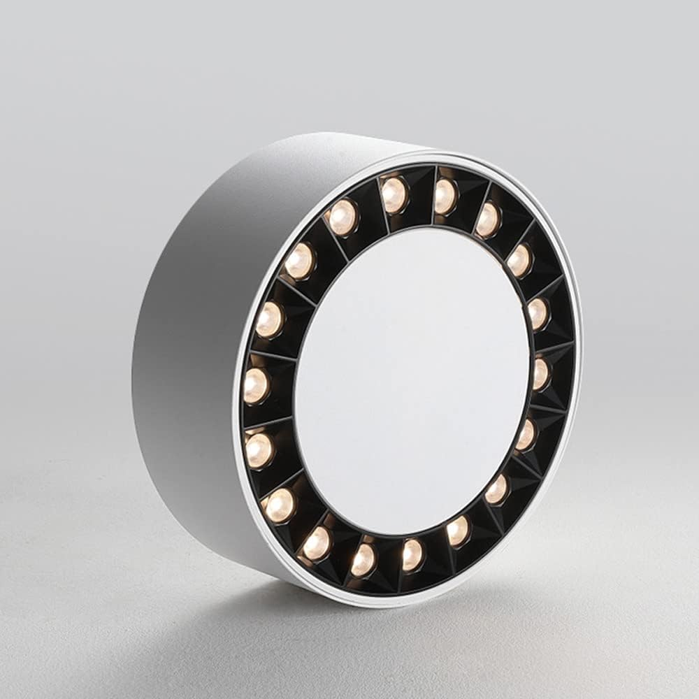 Led Ceiling Spotlight Indoor Mini Surface Monopoint Light Fixture, Cylinder Ceiling Downlight Aluminum Directional Spotlights for Living Room Bedroom Corridor Kitchen/Svart6000K/12W