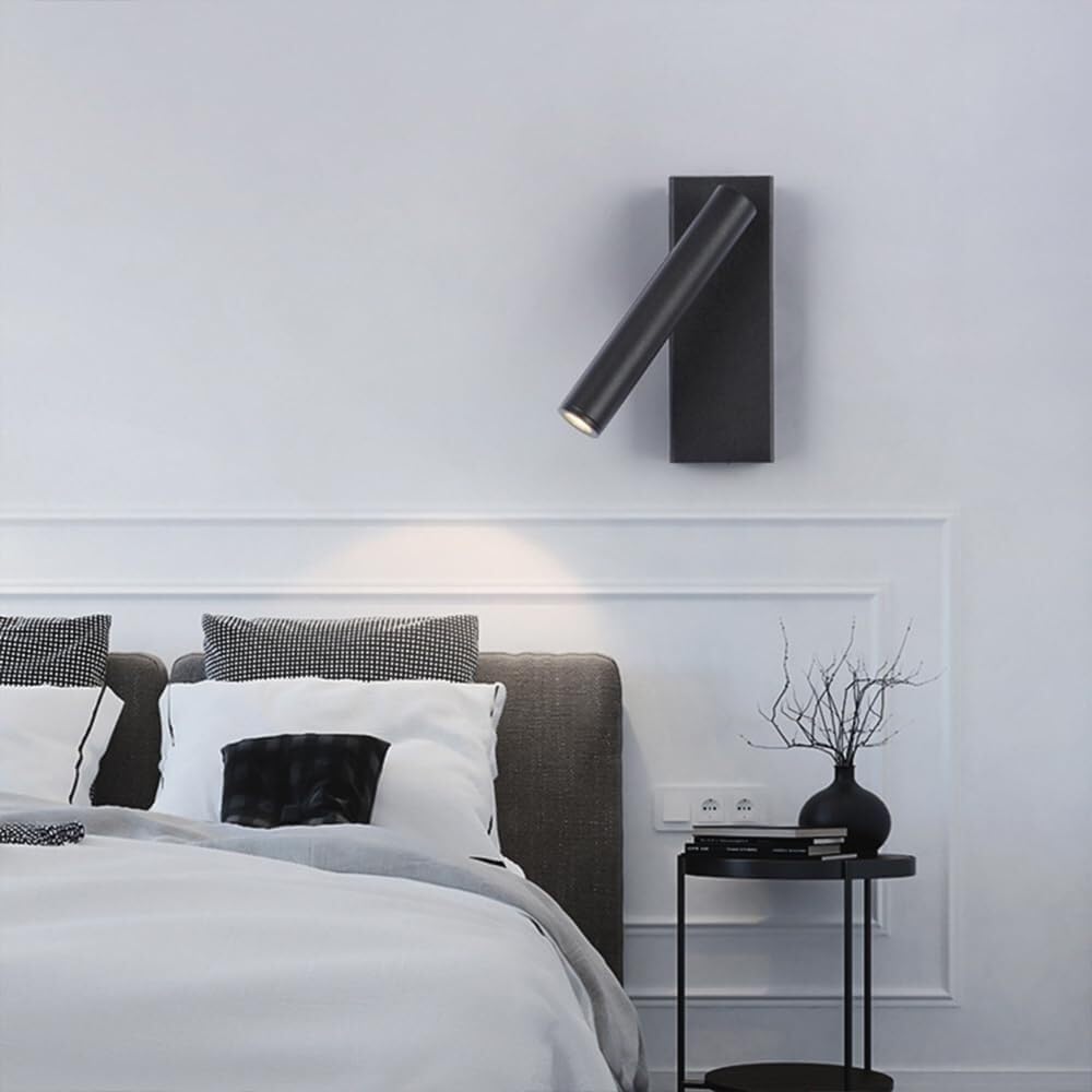 LED Wall Lamp Reading Wall Light for Bedside,Modern Wall Mounted Reading Light Angle Adjustable Indoor Spotlights Wall Mounted Lamp for Bedroom Living Room Study Room Dining Room Stairs Porch