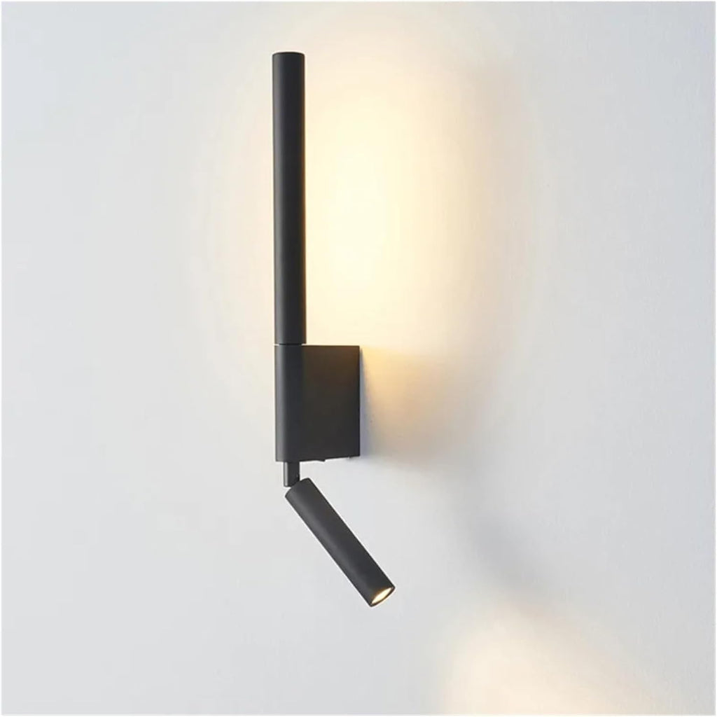 Modern Bedroom Bedside Wall Lights 340° Rotatable Adjustable Light Angle Indoor with Spotlight with Switch LED Wall Lamps,Wall Light Fixtures Oldsix-66(Black)