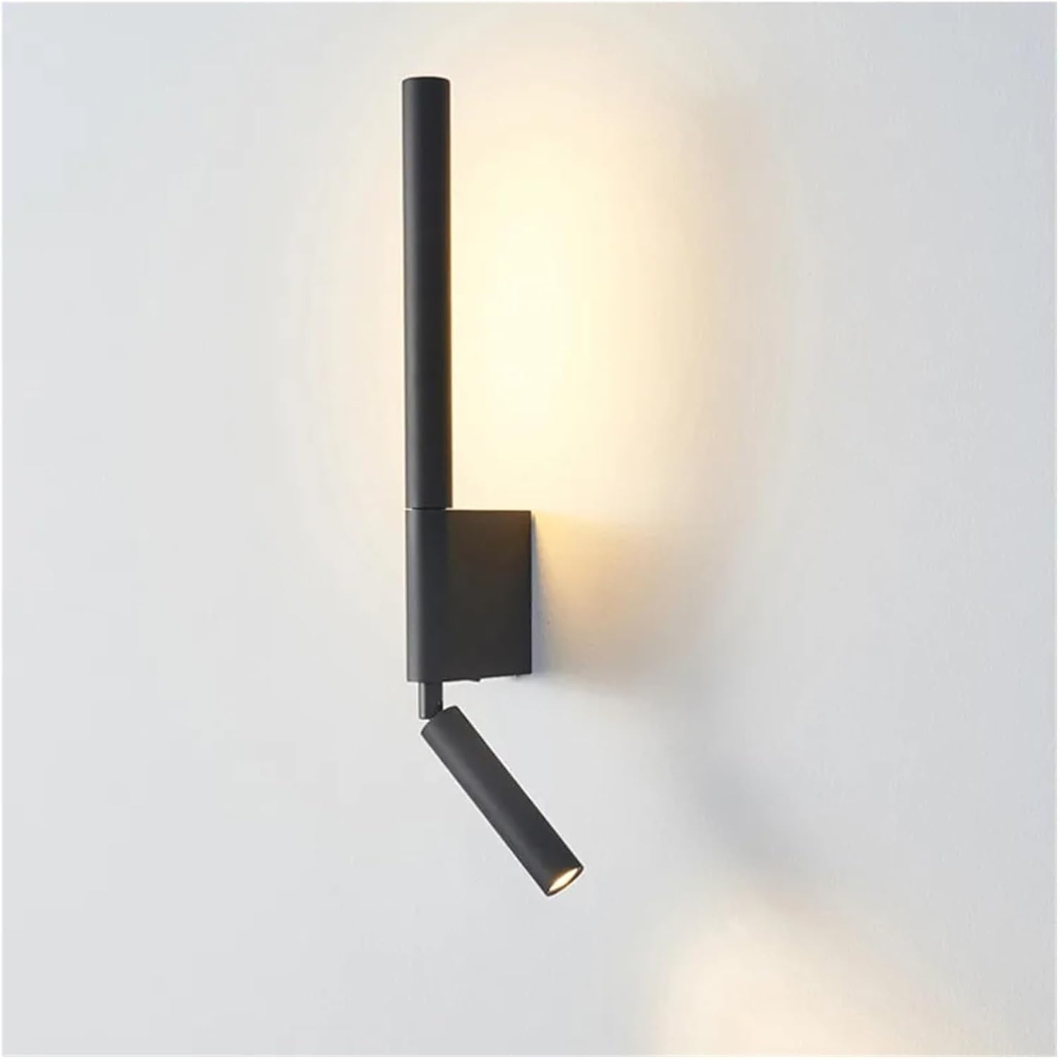 Modern Bedroom Bedside Wall Lights 340° Rotatable Adjustable Light Angle Indoor with Spotlight with Switch LED Wall Lamps,Wall Light Fixtures Oldsix-66(Black)