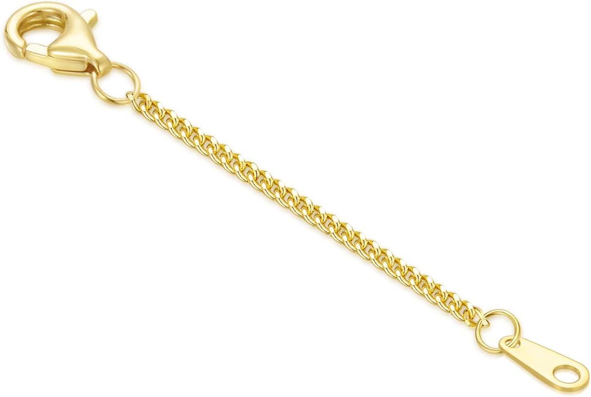 14k Gold 0.5'/1'/1.5'/2'/3' Necklace Bracelet Extender Chain, Necklace Extender Gold 14k, Durable Removable Gold Chain Extender, Gold Extension Chain for Necklace Anklet
