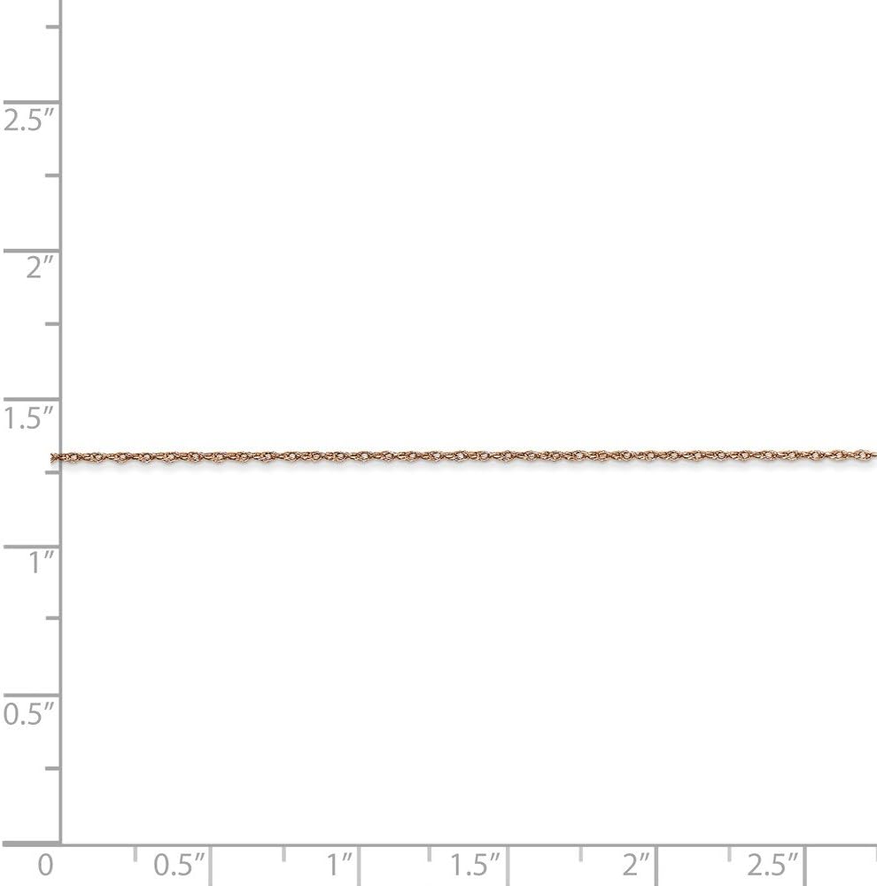 Solid 14k Rose Gold .5mm Cable Rope Chain Necklace Carded