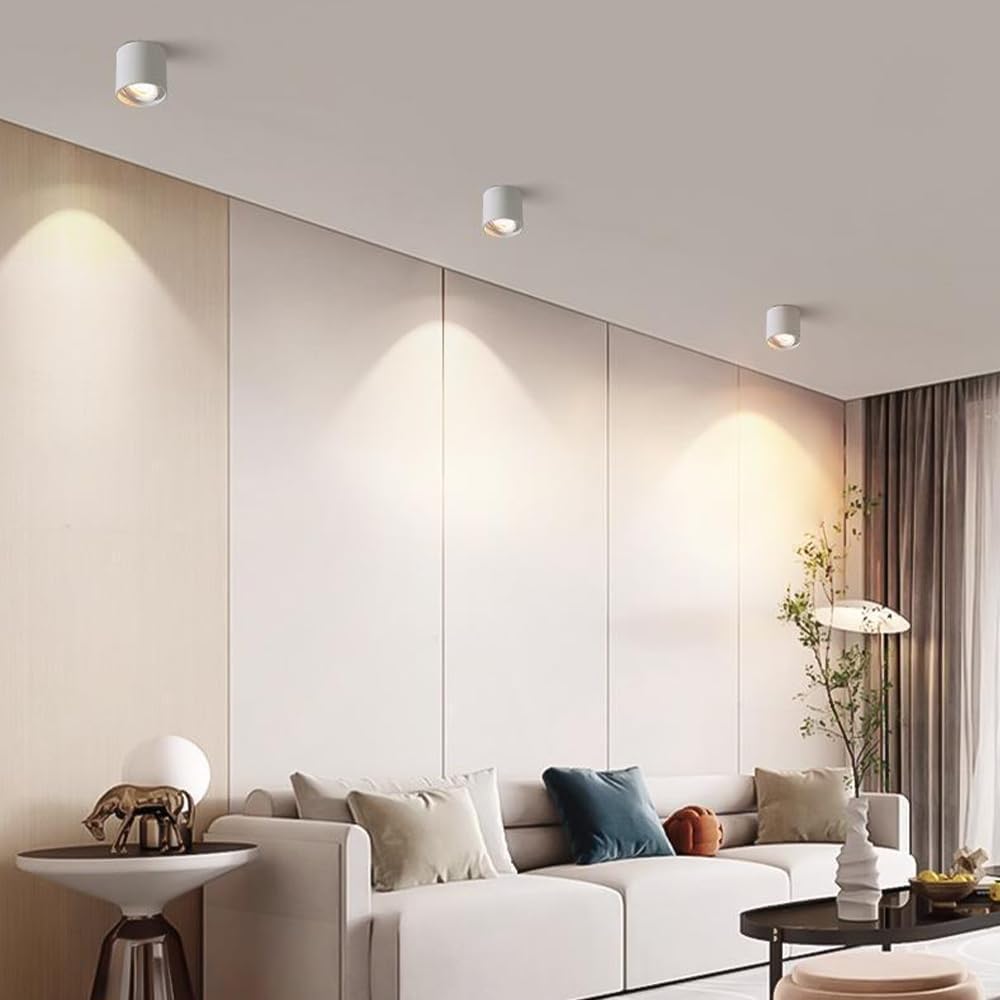 3.14' LED Ceiling Spotlight Indoor Mounted Downlight 7W 4000K Natural White Light Aluminum Compatible with Hallway Corridor Gallery Display,Chandelier