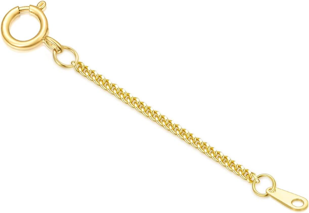 14k Gold 0.5'/1'/1.5'/2'/3' Necklace Bracelet Extender Chain, Necklace Extender Gold 14k, Durable Removable Gold Chain Extender, Gold Extension Chain for Necklace Anklet