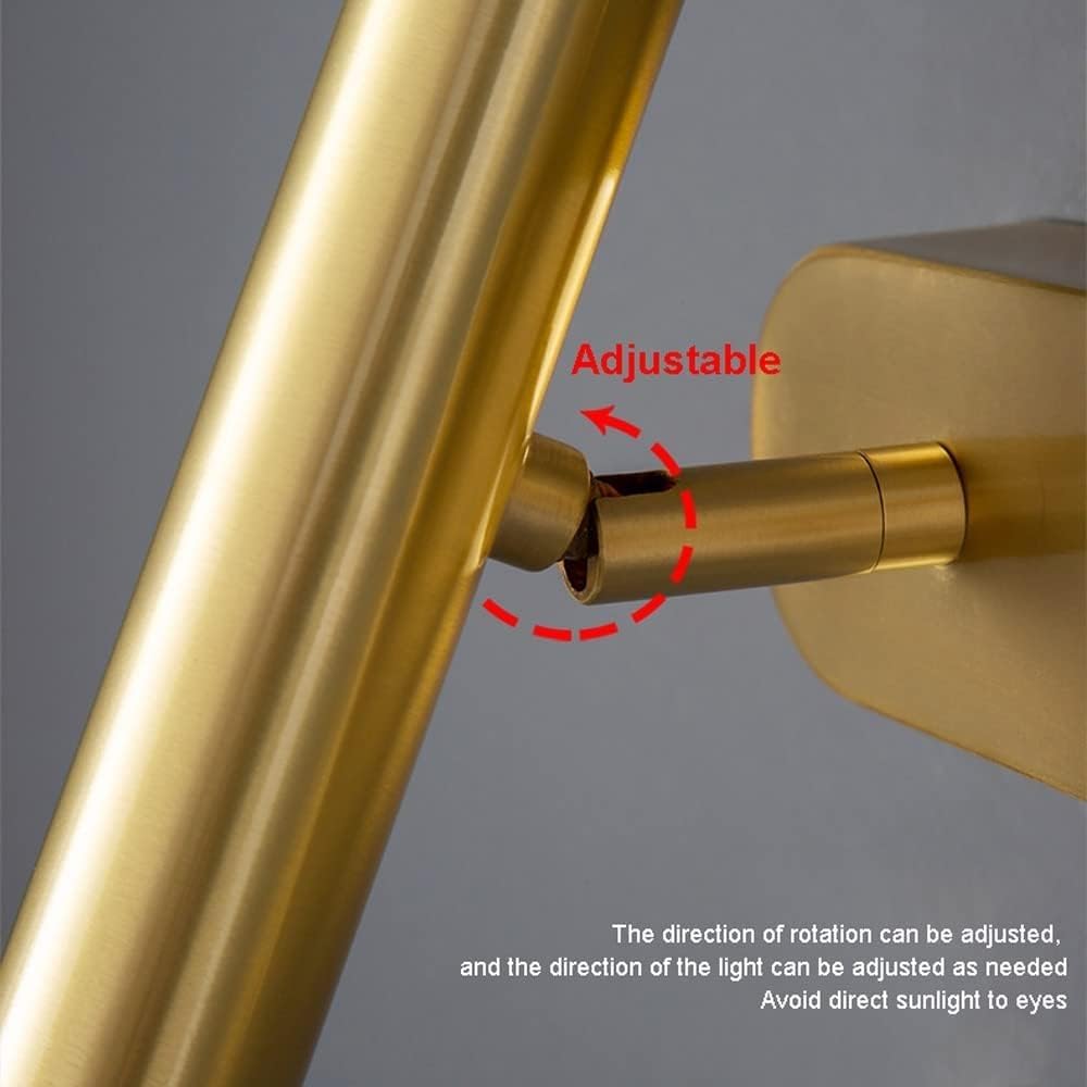 Modern Wall Sconce, Copper Wall Light, Adjustable d Wall Spot Lamp, Bedside Reading Wall Mount Lighting Fixture, 3 Color Wall Swivel Spotlights Indoor Wall Lights