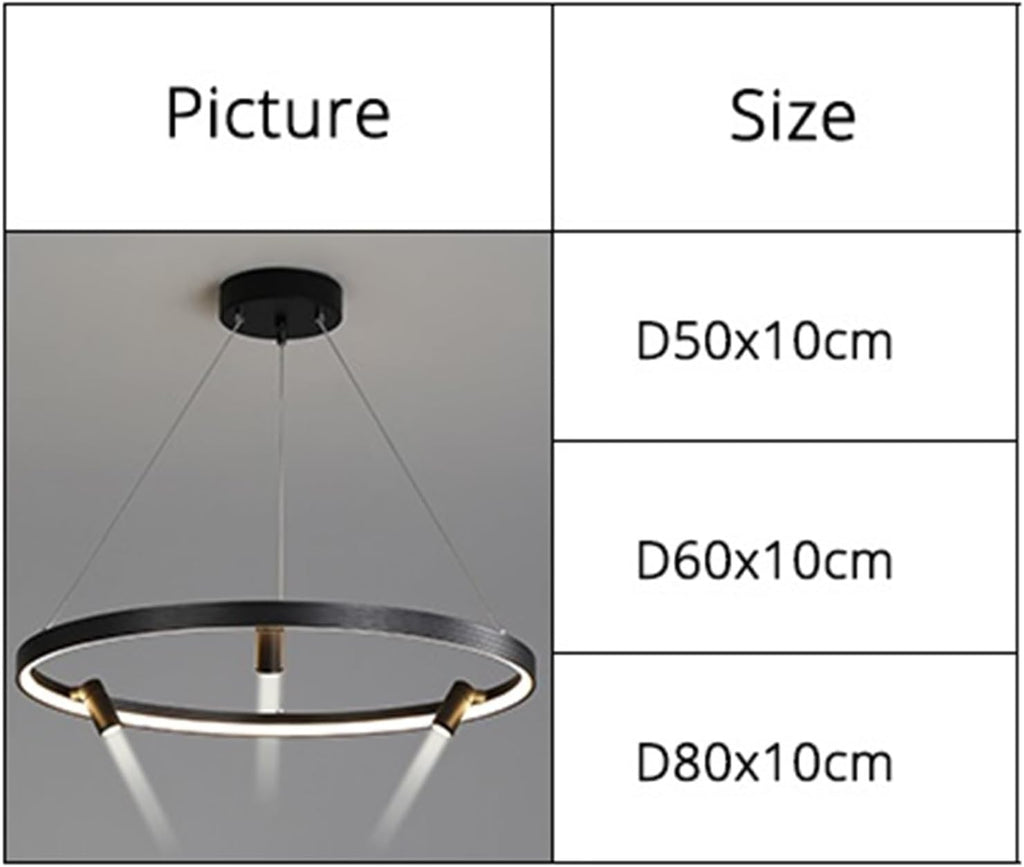 Remote Dimming Circle Modern LED Chandelier Lights Living Dining Room Pendant Bedroom Hall Lamps with Spotlight Indoor Lighting,Contemporary Dining Room