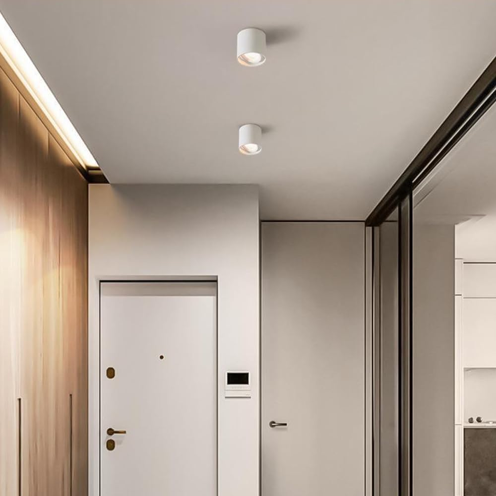 3.14' LED Ceiling Spotlight Indoor Mounted Downlight 7W 4000K Natural White Light Aluminum Compatible with Hallway Corridor Gallery Display,Chandelier