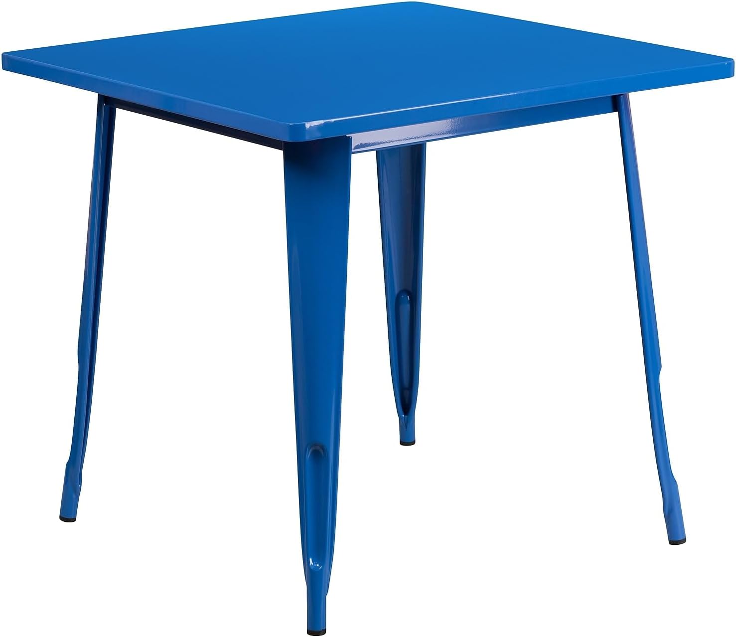 Flash Furniture Felix Commercial Grade 31.5' Square Blue Metal Indoor-Outdoor Table