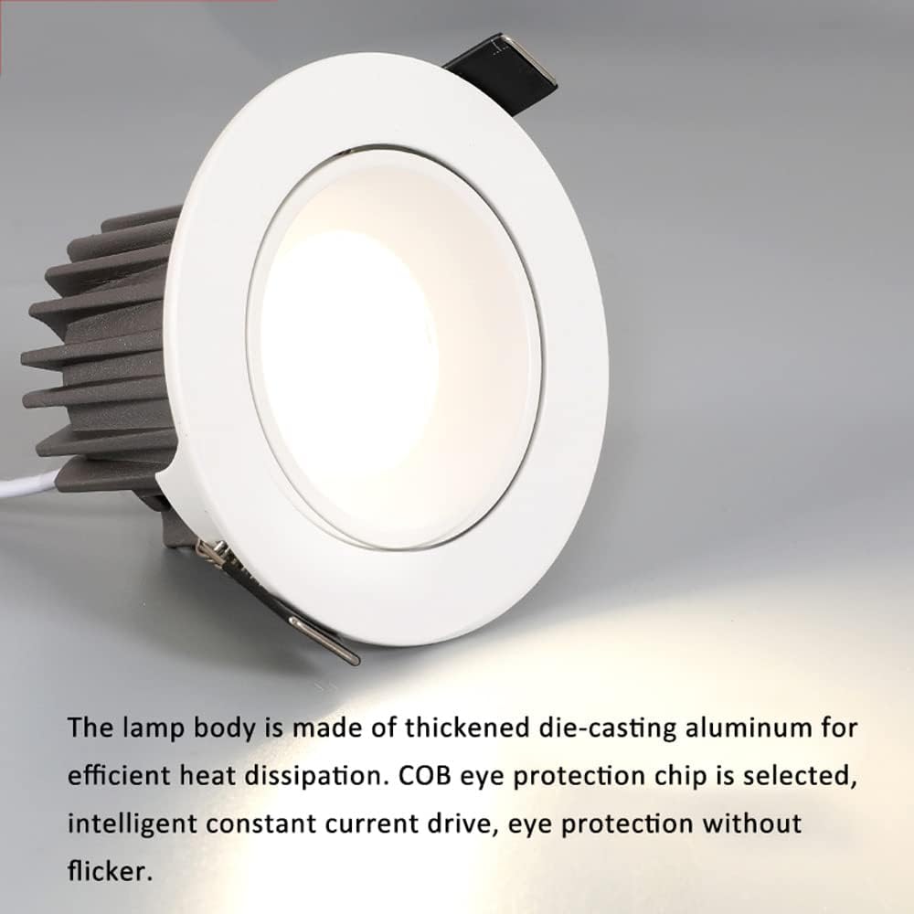 8 Pcs Recessed Ceiling Spotlight for Indoor Lighting 2in 3in 3.5in Eyeball Ceilling Potlight Canless Downlight Wafer Light 5W, 7W, 10W, 12W, 15W