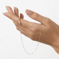 Jewelry Affairs 14k Real Solid Gold Mirror Box Chain Necklace, 0.45mm