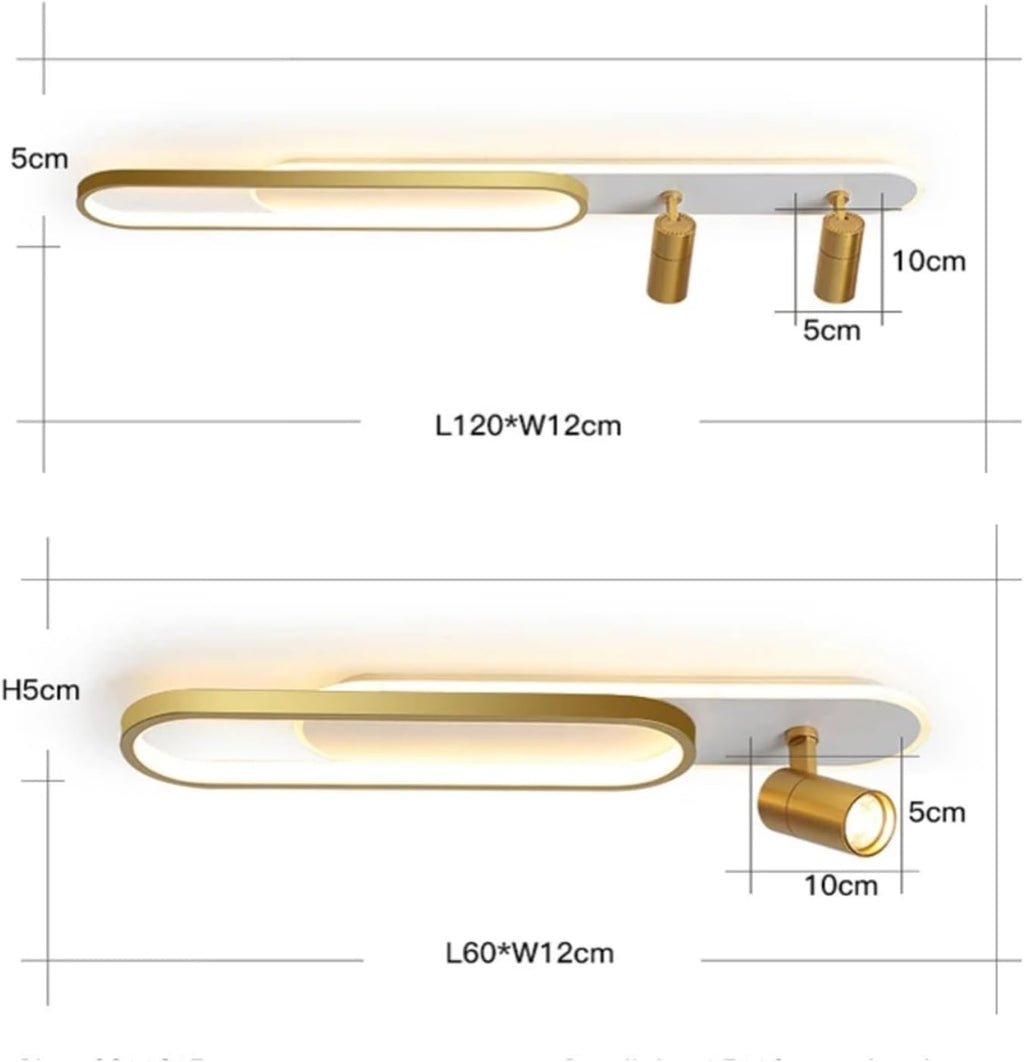 Modern Acrylic Led Ceiling Pendant with Spotlight Compatible with Living Room Kitchen Corridor Remote Control Light Indoor Lighting,for Various Rooms,Gold-80cm