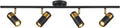 Matte Black Track Lighting Kit Mid Century Vintage Adjustable Kitchen Track Lighting Fixtures Modern Indoor Ceiling Mount Linear Spotlight Fixture Flexibly Rotatable Light Head GU10 MCL05-4 BK