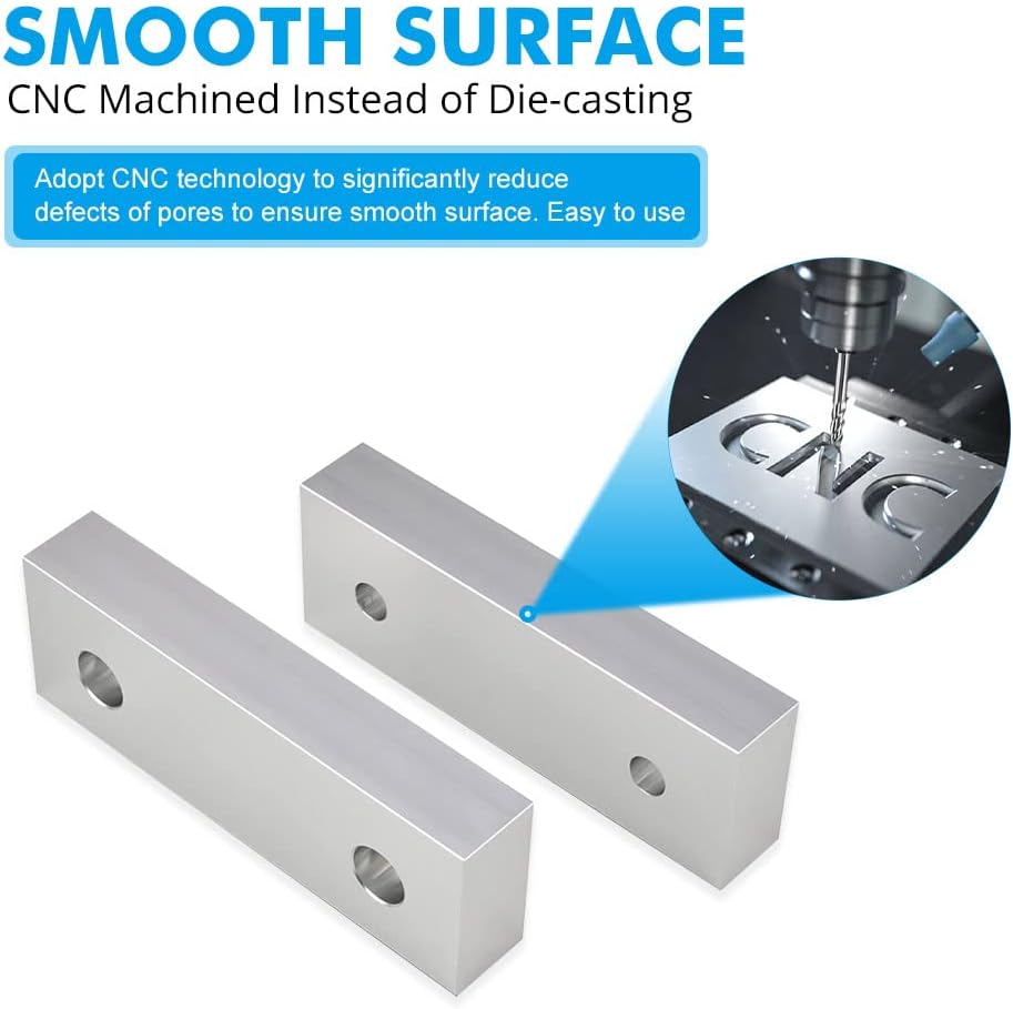 10 Set 20pcs 6 x 2 x 1 Soft Jaws Set Standard Machinable Aluminum Compatible with Kurt 6' Vise Jaws