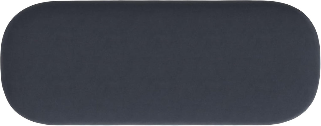 HomePop 46' Ellipse Storage Bench with Metal Legs - Steel Blue Velvet