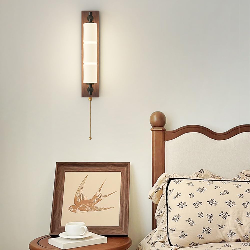 Wall sconces for Bedroom Wabi-Sabi Adjustable Travertine Wall Lamp with On Off Switch Solid Wood Wall Reading Spotlight Indoor Decorative for Bedroom Study Room