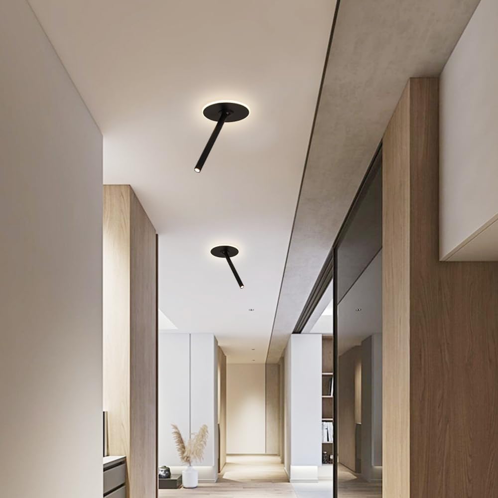 11W LED Adjustable Ceiling Spotlight Indoor Accent Lamp Moun Downlight Aluminum with 360° Pivoting Spot Light for Living Room Artwork Picture 3000K