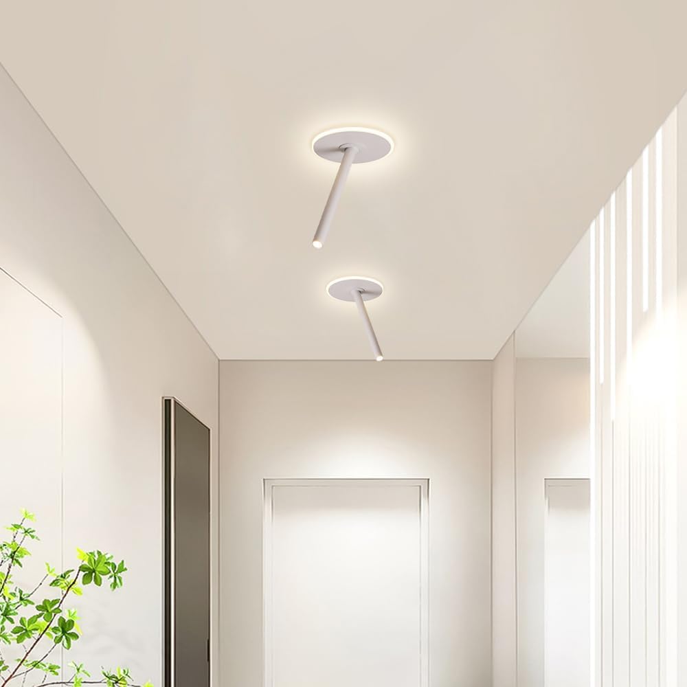 11W LED Adjustable Ceiling Spotlight Indoor Accent Lamp Moun Downlight Aluminum with 360° Pivoting Spot Light for Living Room Artwork Picture 3000K