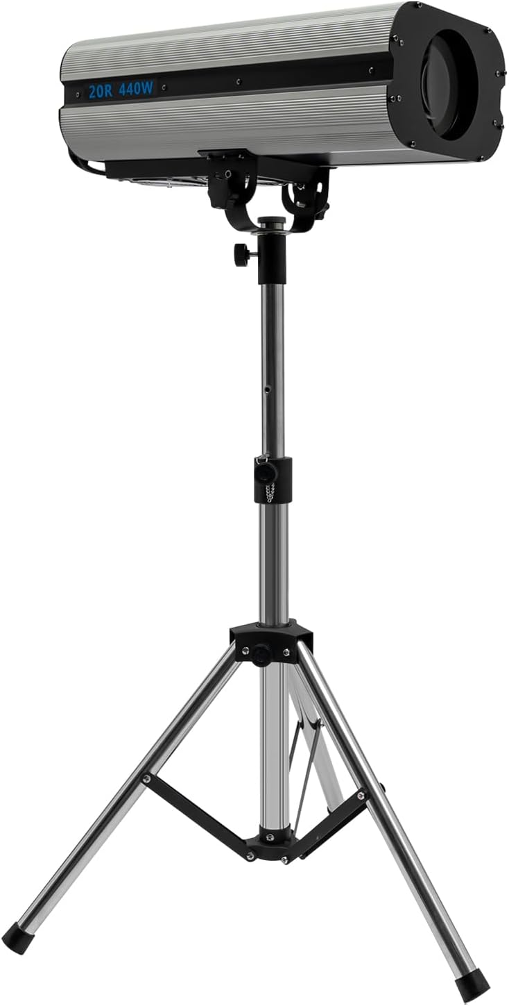 440W Stage Lighting with Tripod, Stage Spotlight with DMX & Manual Control 6 Colors 3 Color Temperatures 3200K-6000K, Follow Spot Light for Wedding DJ Party Theater Concert